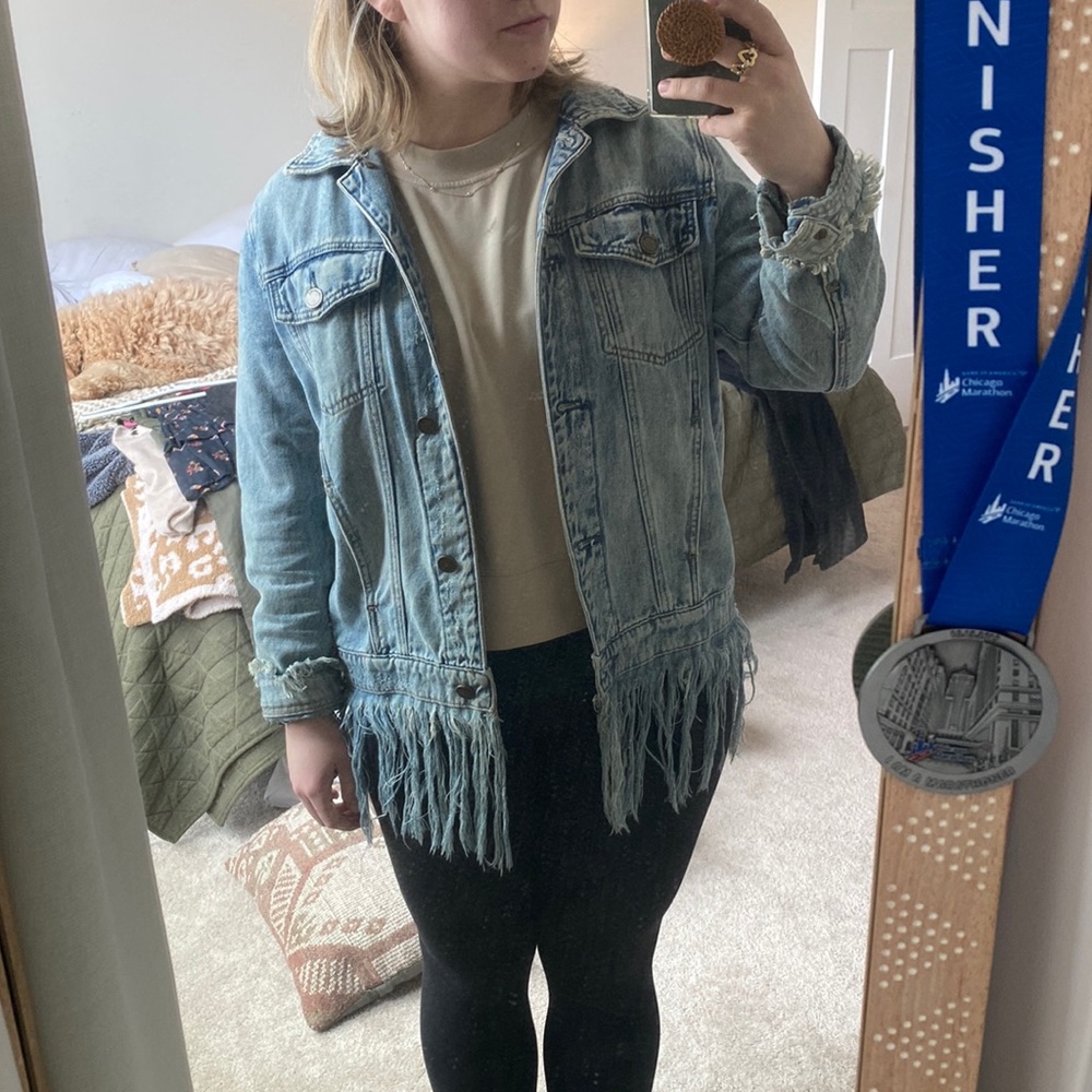 Blank NYC Jean Jacket with Jean Fringe